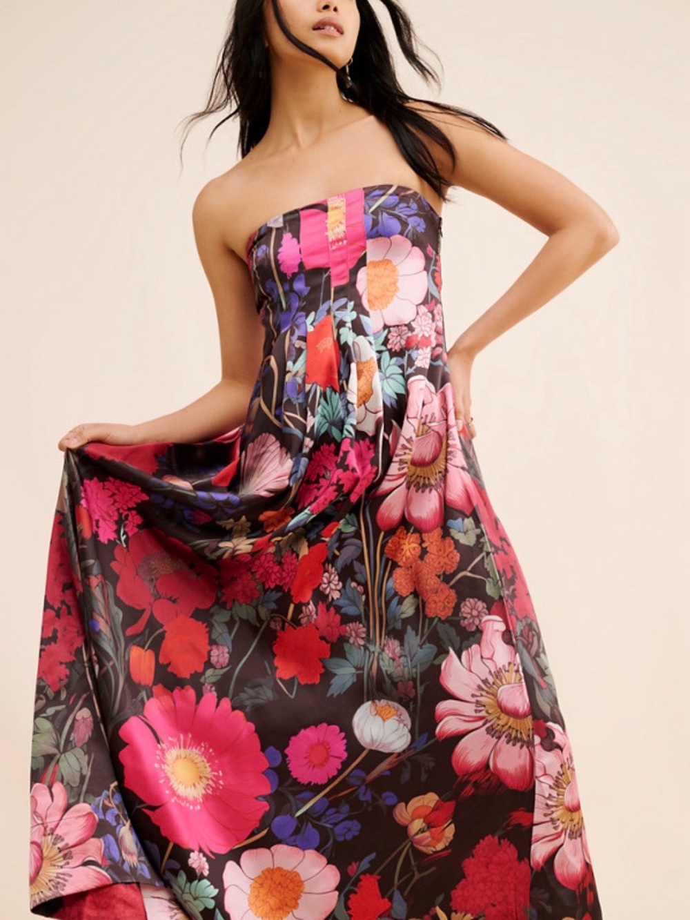 Free People Botanical Maxi Dress in Chocolate Combo Small - Picture 1 of 7